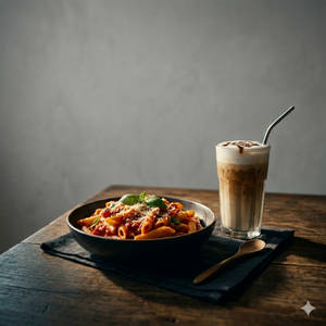 1 Red Sauce Pasta + 1 Cold Coffee