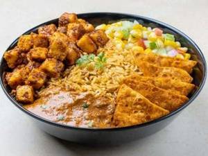 Paneer Tikka Rice Burrito Bowl (517 Kcal  19.3 G)