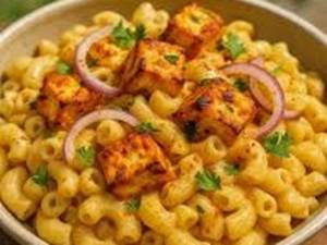 Mac & Cheese Paneer Tikka Pasta Bowl (480 Kcal  22g Protein)