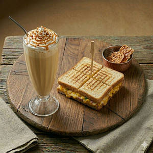 Cheese Corn Sandwich + Butterscotch Milkshake