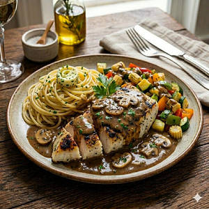 Grilled Fish In Stroganoff Sauce