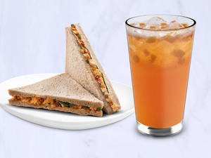 Tall Valencia Orange Peach Refresher with Paneer Tikka Sandwich