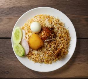 Egg chicken biryani