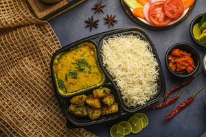 Yellow Dal + Jeera Aloo + Rice + Salad + Pickle