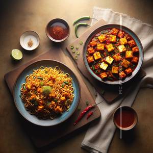 1 Manchurian Noodles + 1 Paneer Chilli Dry                                            