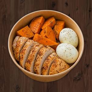 250G Grilled Chicken Breast with boiled sweet potato and 2 boiled eggs