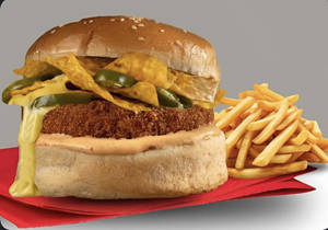 Macho Nacho Chicken Burger (served With Fries)