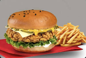 Peri Peri Chicken Burger (served With Fries)