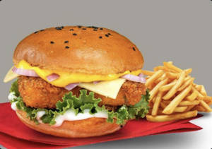Paneer Superstar Burger (served With Fries)