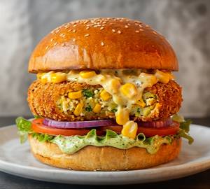 Paneer Sweet Corn Burger