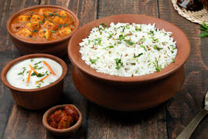 Jeera Rice Bowl with Paneer Butter Masala Curry