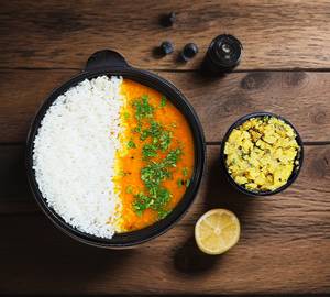 Dal chawal chokha bowl