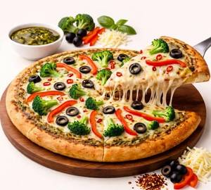Thin Crust Pesto Veg Pizza