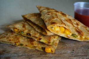 Cheese Corn Capsicum Paratha