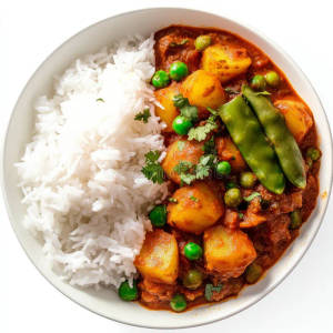 Aloo matar rice bowl