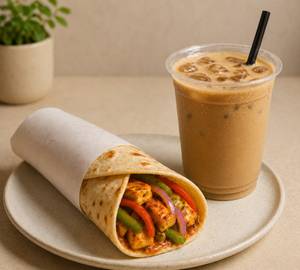 Veggie Frankie + Cold Coffee