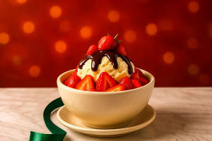 Fresh Strawberry Nutella Sundae