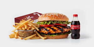 Grilled Chicken Protein Burger Combo Meal ( Burger + Fries + Coke)