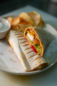 Harissa Fried Cottage Cheese Wrap