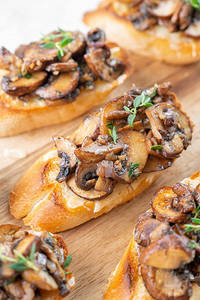 Mushroom Cheese Bruschetta