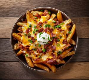 Loaded fries chicken