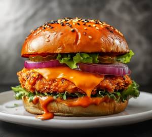 Chilli potato cheese burger