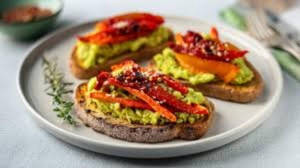 Roasted Bell Pepper & Crumble Feta Toast [2 Slices]