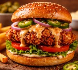 Spicy chicken burger