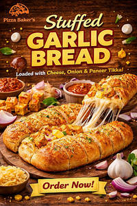 Stuffed Garlic Bread Paneer Tikka