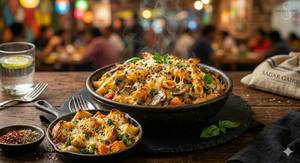 Baked Veg With Bread Penne Pasta