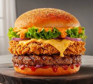 Chicken jumbo burger 1 zinger + 1 patty
