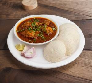 Idly with egg curry