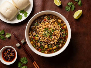 Manchow With Fried Noodles Veg