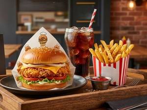 Mr. Chicken Burger +French Fries+cold Drink