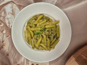 Basil Pesto Pasta With Prawns