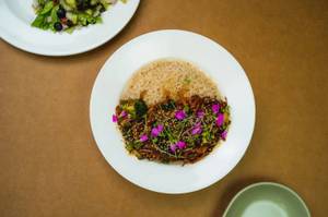 Sauted Mushroom, Kale & Broccoli Rice Bowl