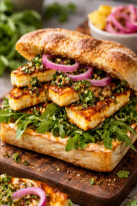 Zesty Halloumi Avocado Sandwich