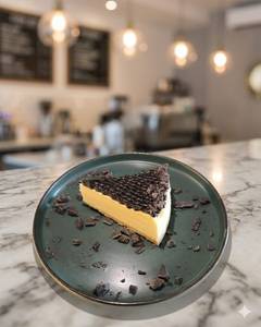 Baked Dark Chocolate Cheese Cake Slice