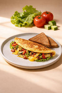 Loaded Veg & Cheese Omelette