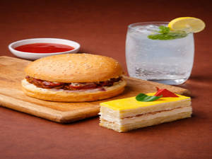 Classic Veg Burger +Pineapple Pastry + Classic Virgin Mojito