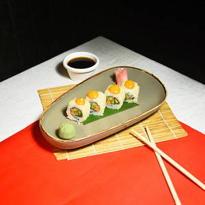 Tempura Asparagus Roll With Pickled Carrot Sushi