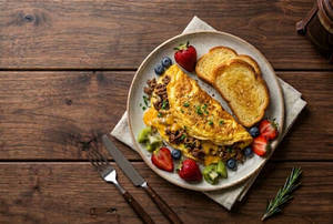 Loaded Beef & Cheese Omelette