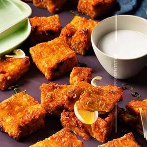 Barbeque smoked chicken squares