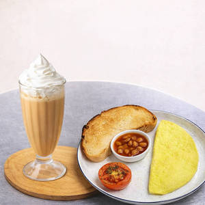The Folded Delight Omelette + Cold Frappe