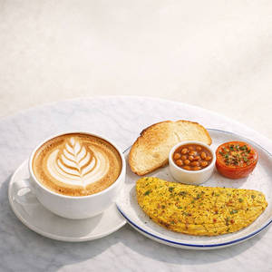 Indian Masala Omelette + Cappuccino