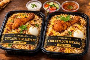 Hyderabadi Chicken Dum Biryani [Half]( Pack of 2)