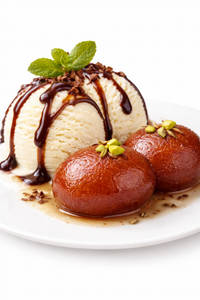 Jamun With Ice Cream Scoop