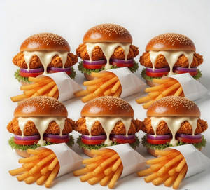 Signature Veg Burger Party Pack ( 6 Burgers + Fries)