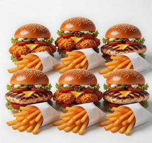 Signature Chicken Burger  Party Pack ( 6 Burgers + Fries)