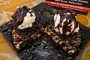 Chocolate Waffle with Ice cream